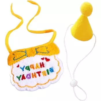 SSZYMAOYI Dog Birthday Dog Hat Cat Birthday Dog Birthday Goods Bow Tie Bib Cat Towel Cute Saliva Towel Birthday Hat of 2 Birthday Goods Decoration