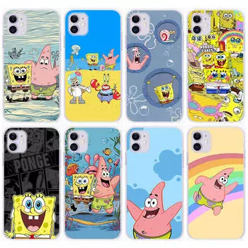 ST83 Прекрасный чехол Spongebob для Samsung A04 A14 A23 A34 A54 M23 M33 M52 M53 Realme 10 9 C30S C35 C55 VIVO Y02S Y21 Y33S Y51 X80 Pro Прозрачный чехол Infinix Hot 10T кожа буйвола