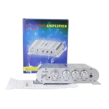 ST-838 HiFi 2.1-канальный усилитель мощности стерео басовый звуковой усилитель RMS 20 Вт x 2 + 40 Вт класс D мини-медиаплеер MP3 автомобильный черный домашний усилитель