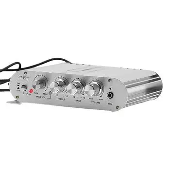 ST-838 HiFi 2.1-канальный усилитель мощности сабвуферный усилитель 80 Вт*2 автомобильный домашний усилитель(Серебряный)