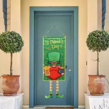 St.Patrick’s Day Hanging Flag Irish Shamrock Clover Garden Porch Door Banner St. Patrick’s Day Garland Party Decorations