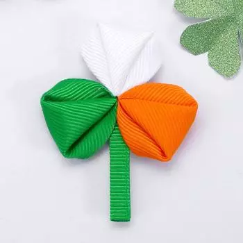 St. Patrick s Day Party Shamrock Bow Tie Children s Hair Clip Exquisite Shamrock Hairpin