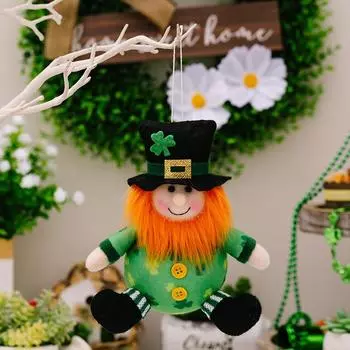 St Patricks Charming Day Green Leaf Dolls Decorative Hanging Ornaments Festivities For Green Leaf Figurine Boy