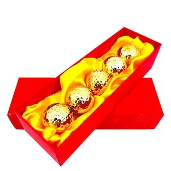 ST TS Golf Competition Prize Lucky Box Golf Ball Gold Set of 5 Golden Ball Luxury Gift Present Keihin