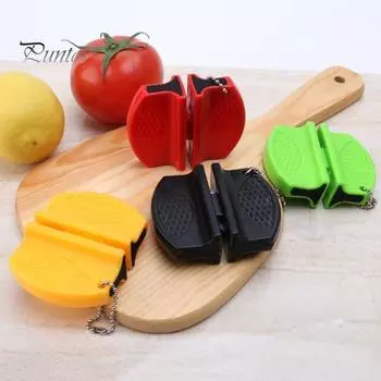 Стабильная с крючком-цепочкой, долговечная точилка, портативная легкая карманная точилка, кухонные аксессуары жёлтый