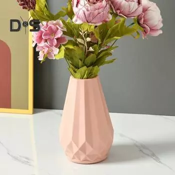 Стабильная ваза для сухих цветов с гладкой поверхностью, скандинавская ваза для сухих цветов с гладкими краями молочный белый