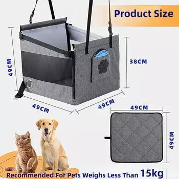 Стабильное автомобильное сиденье для собак, переноска для собак, автокресло для кошек, переноска для щенков для маленьких и средних собак, водонепроницаемое сиденье для домашних животных для задней и передней части чёрный