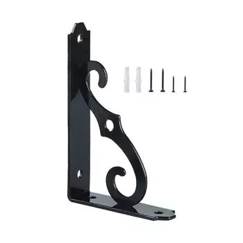 Стабильный и прочный Г-образный треугольный кронштейн для стеллажа для хранения, несущий кронштейн для перегородки, железная книжная полка, черный цвет, 5 дюймов 5 inches