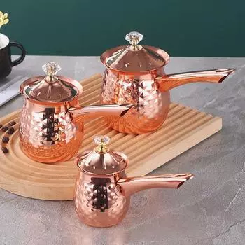 Стабильный кувшин для плавления, ручной работы, нагревательный горшок, прочный турецкий кофейник, шоколад 200ml серебряный