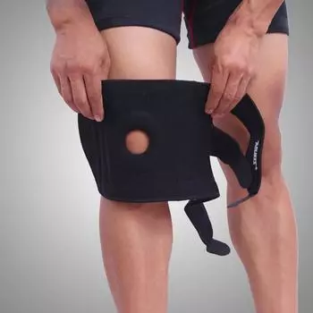 Стабилизатор компрессионный наколенник наколенник поддержка пружины протектор спортивные наколенники, спорт на открытом воздухе, танцы, йога, герметичное защитное снаряжение 1pc чёрный