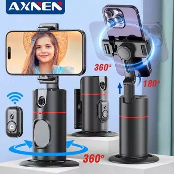 Стабилизатор подвеса AXNEN на 360 градусов с искусственным интеллектом, отслеживание лица, селфи, последующая съемка на рабочем столе с дистанционным затвором для Android, iPhone, смартфона, видео в прямом эфире