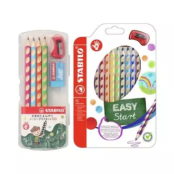 STABILO Drawing Learning Pencil Easy Graph Kit 2B Colored Pencil Easy Color Set for Right Hand LP0074-332-12