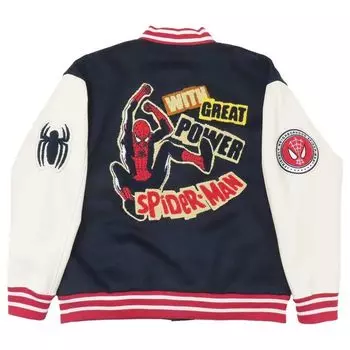Стадионный джемпер Power Marvel Great Power 70 см, рукав 58 см, окружность 70 см [Marushin] (3L) Человек-паук/Большая длина приблизительно. Длина приблизительная. (плечо