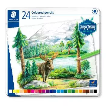STAEDTLER 146C M24 Design Journey Colouring Pencils - Assorted Colours (Tin of 24)