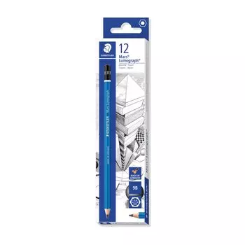 Staedtler 9B Mars Lumograph Pencils for Writing and 12 Drawing, pieces, 100-9B12 синий