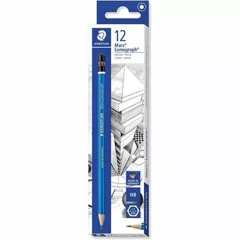 Staedtler Mars Lumograph Writing, Drawing, Sketching Pencil (коробка из 12) (4B)