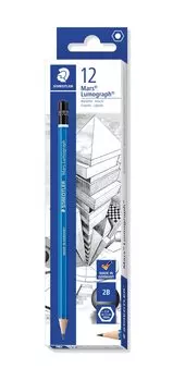 STAEDTLER Pencil 2B Mars Lumograph Writing Drawing 12 Pieces 100-2B12