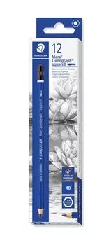 Staedtler Pencil 4B Mars Lumograph Aquerel Watercolor Pencil Ink Painting 12 Pieces 100A-4B12