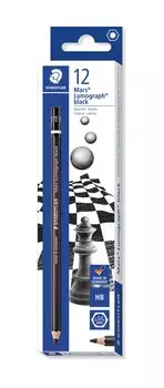 Staedtler Pencil HB Mars Lumograph Black Drawing Carbon Core 12 Pieces 100B-HB12