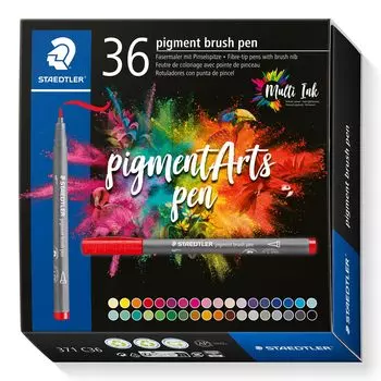 STAEDTLER пигментная кисточка ручка 36 цветов 1 набор 371 C36 на водной основе
