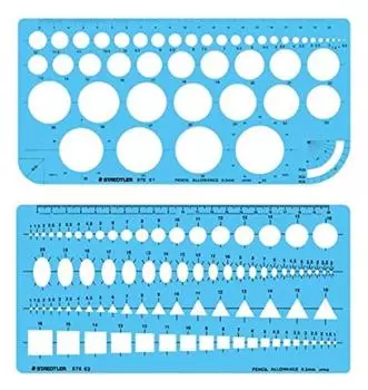 Staedtler Template Circle Ruler Combination Ruler 976 03 Набор из 2 шт. + 01+976 типов,