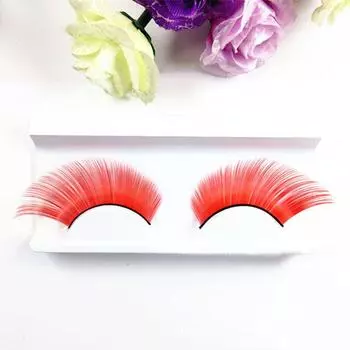 Stage Costume Handmade Extension Makeup Fashion Eye Lashes False Eyelashes Plus Long Colorful фиолетовый