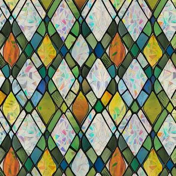 Stained Glass Window Film Rainbow Film Decorative 3D Privacy Sticker Colorful Lattice Window Decals Cling Static Decals for Home 30x100cm