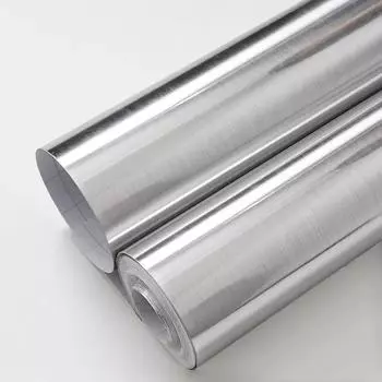 Stainless Brushed Silver PVC Removable Wallpaper Decor Film Vinyl Waterproof Oil-proof Kitchen House Appliance Elevator Sticker 40cmx1m
