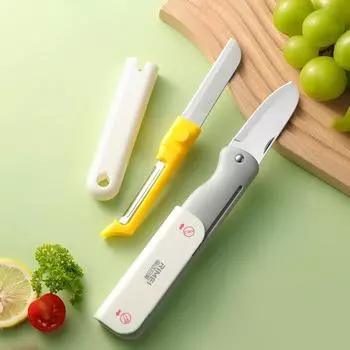 Stainless steel 2-in-1 double-head knife High hardness household kitchen special fruit peeling potato peeling fruit scraper светло-желтого