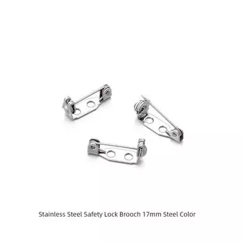 Stainless Steel 304 Brooch Safety Rotary Safety Catch Brooch High-End Pin Handmade DIY Jewelry Accessories Materials Insurance buckle brooch steel color 17mm 5]