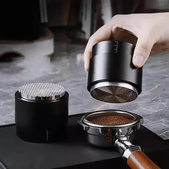 Stainless Steel 3-in-1 Coffee Distributor Stirrer Needles Press Powder Hammer Coffee Tamper Needles Espresso Tamper Leveler Tool 53mm