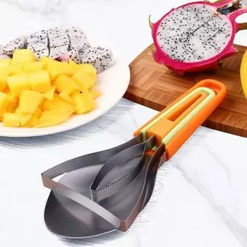 Stainless Steel 3 In 1 Mango Peeler Food Grade Gadgets Separator Mango Peeling Separator Kitchen зелёный