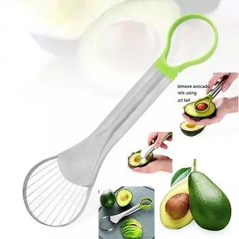 Stainless Steel Avocado Cutter Slicer Peeler Knife Pitaya Kiwi Slicer Peeler Kitchen Gadget Accessorie Fruit Vegetable Tools зелёный