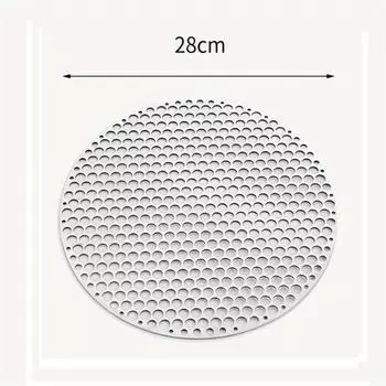Stainless Steel Barbecue Net Round Metal BBQ Mesh Grate Grid Camping Picnic Food Rack BBQ Grill Kitchen Tool Accessories28cm серебряный