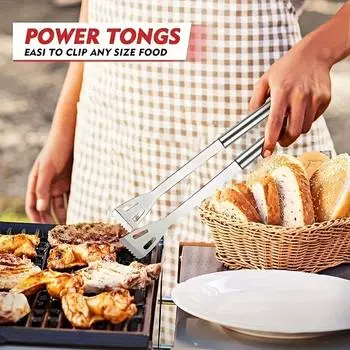 Stainless steel barbecue tool set, kitchen frying spatula, food tongs, barbecue fork, spatula steak iron plate, outdoor barbecue