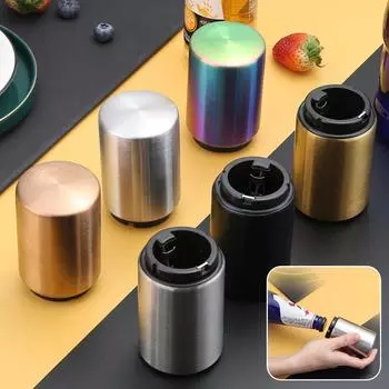 Stainless Steel Beer Bottle Opener,Creative Automatic Bottle Opener with Magnets,Metal Press Type Beer Opening Tool for Kitchen