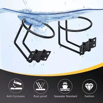 Кольцо для стакана из нержавеющей стали для лодки, держатель для напитков, универсальный держатель для напитков для морских яхт, грузовиков, автофургонов, автомобилей, прицепов, крепеж чёрный