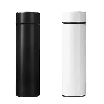 Stainless steel bottle with digital temperature display, Intelligent temperature measurement cup, LED, 500ml 500ml чёрный