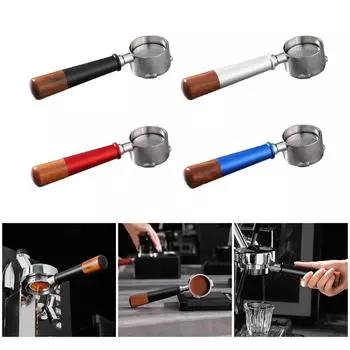 Stainless Steel Bottomless Portafilter Handle Espresso Machine Filter Holder Professional Coffee Accessory Baristas Tool серебряный