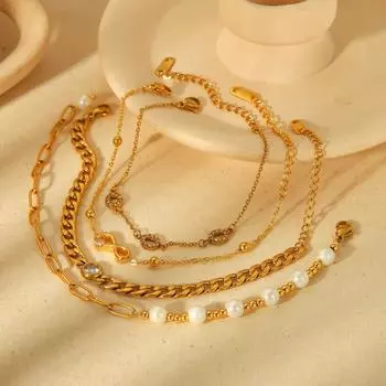 Stainless steel bracelet 18k golden wind women s high sense does not fade exquisite bracelet fashion 18K