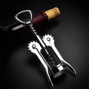Stainless Steel Butterfly Corkscrew Red Wine Ah-So Two-prong Cork Remover Puller Wing Type Bottle Opener Waiter s Friend малиновый