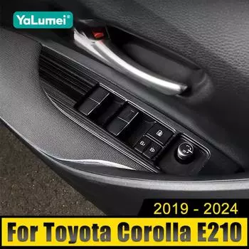 Stainless Steel Car Window Lift Switch Button Panel Cover Trim Stickers For Toyota Corolla E210 2019-2024 2024 2024 2024 Hybrid серебряный