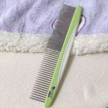 Stainless Steel Cat Teddy Straight Comb Pet Supplies Dog Green