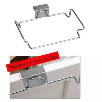 Stainless Steel Closet Stand Kitchen Trash Rack Garbage Storage Holder Cabinet Door kitchen Accessories Garbage Bags Holder серебряный