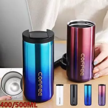 Stainless Steel Coffee Cup Thermos Mug Leak-Proof Thermos Travel Thermal Vacuum Flask Insulated Cup Water Bottle 400/500ML 400-500ml