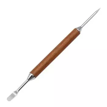 Stainless Steel Coffee Latte Art Pen Stainless Steel Spice Cappuccino Pull Needle Wooden Carving Hook for Floral Design светло-серый