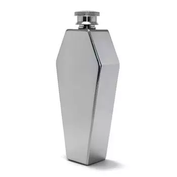 Stainless Steel Coffin Shape Hip Flask 3.5oz Wine Pot Water Bottle Flagon Camping