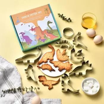 Формы для печенья из нержавеющей стали, 12 шт. Формы для выпечки в форме динозавра, форма для торта, нарезка фруктов и овощей 8pcs Dinosaur