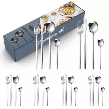 Набор столовых приборов из нержавеющей стали, 24 предмета, золотые креативные бытовые ножи в западном стиле для ресторана, вилки и ложки