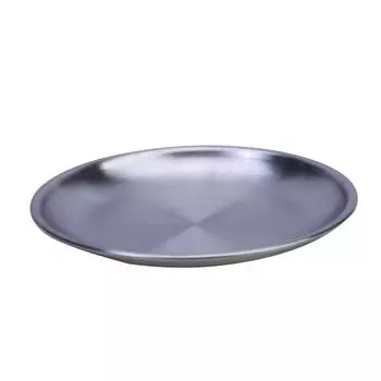 Stainless Steel Dinner Plates Western Steak Round Tray Kitchen Serving Dishes Salad Shape Round Plate Cake Dessert Tray